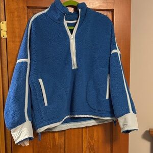 Blue and White Fleece Pullover Size XL